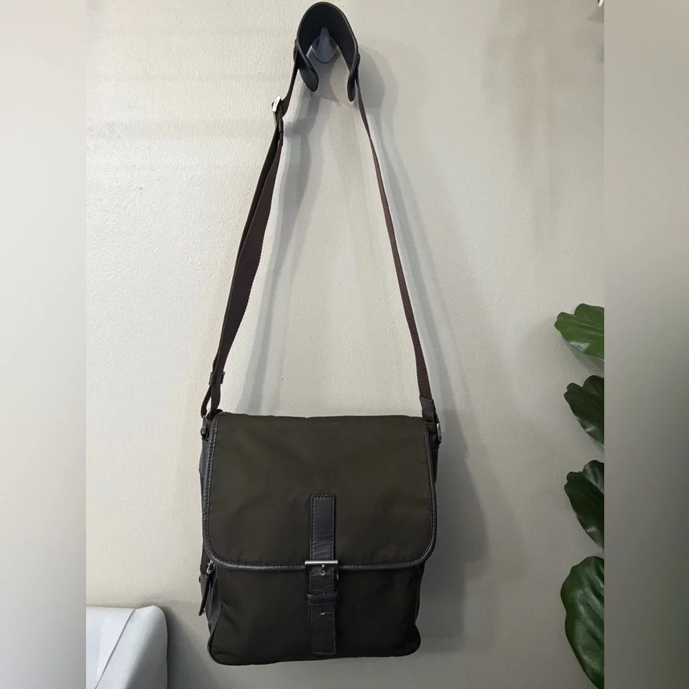 Prada Dark Brown Men's Messenger Bag
